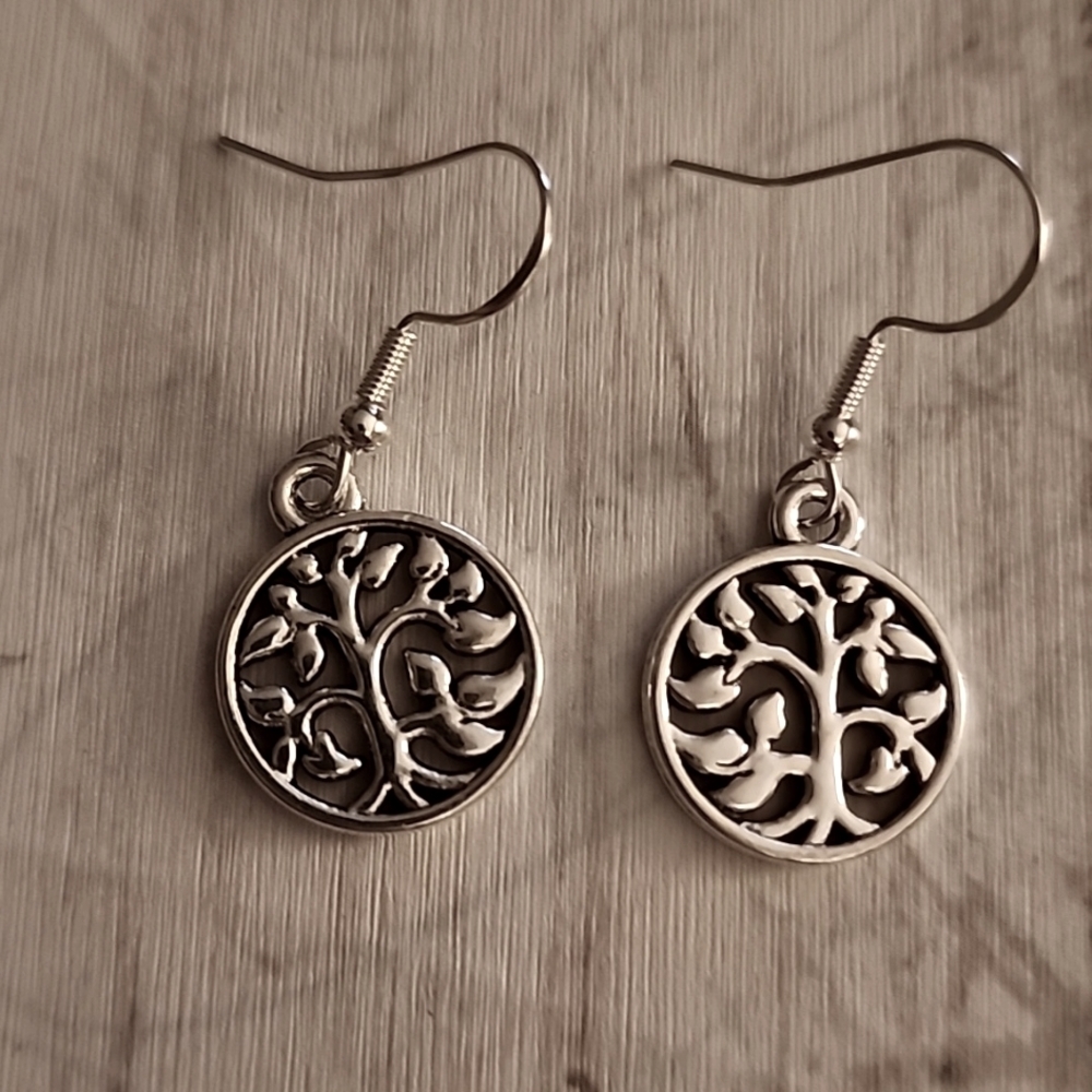 Tree of Life Earrings 925 Sterling post